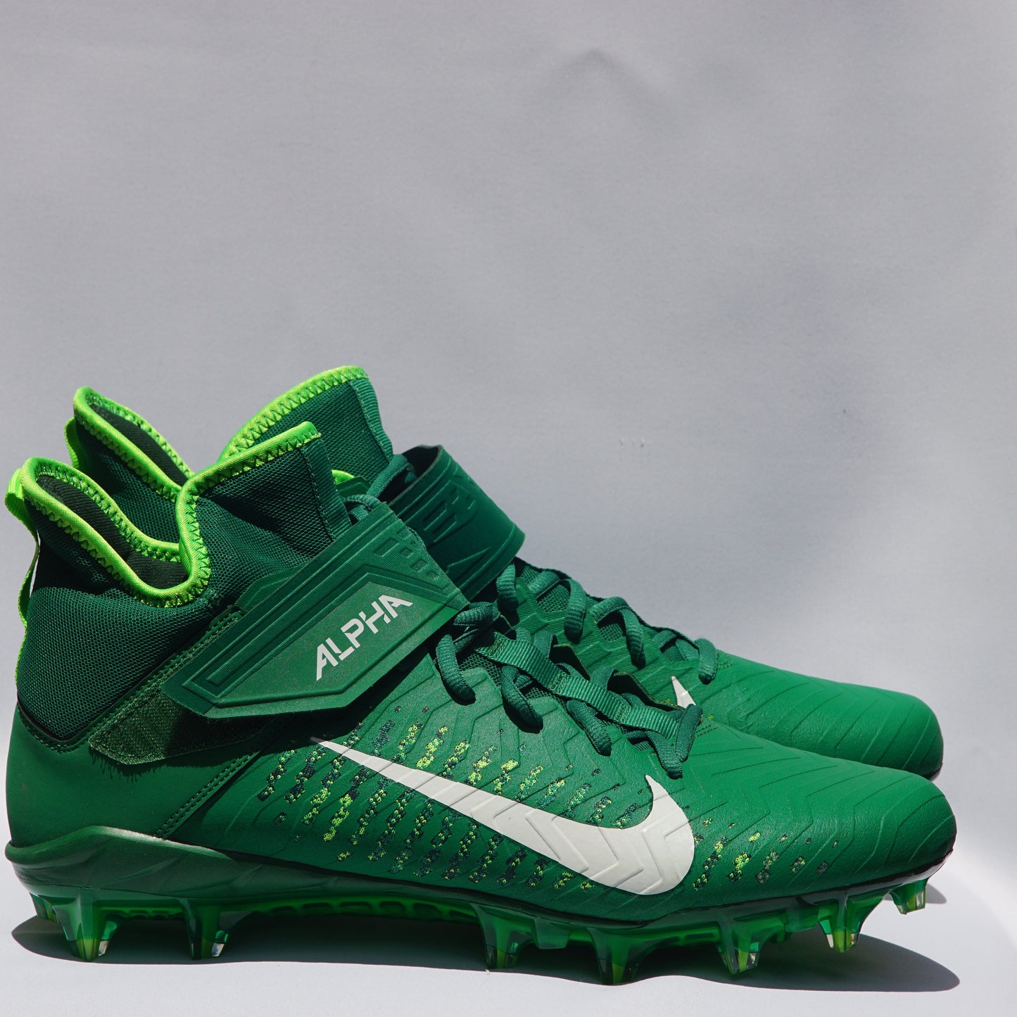 Nike Alpha Menace Pro 2 Mid TD Green/White Football Cleats