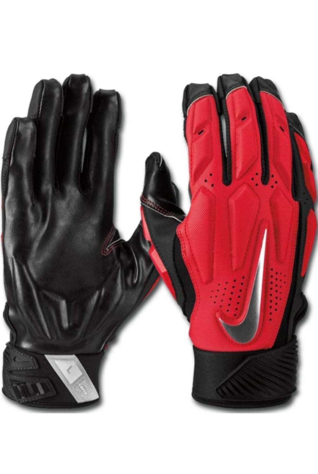 NIKE D-TACK 6.0 Lineman Gloves - Red/Black Chrome Swoosh