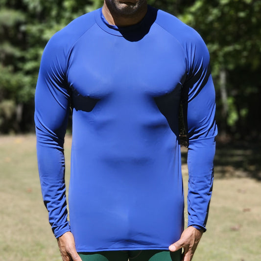 WSISPORT Long Sleeve Compression Shirt - Blue