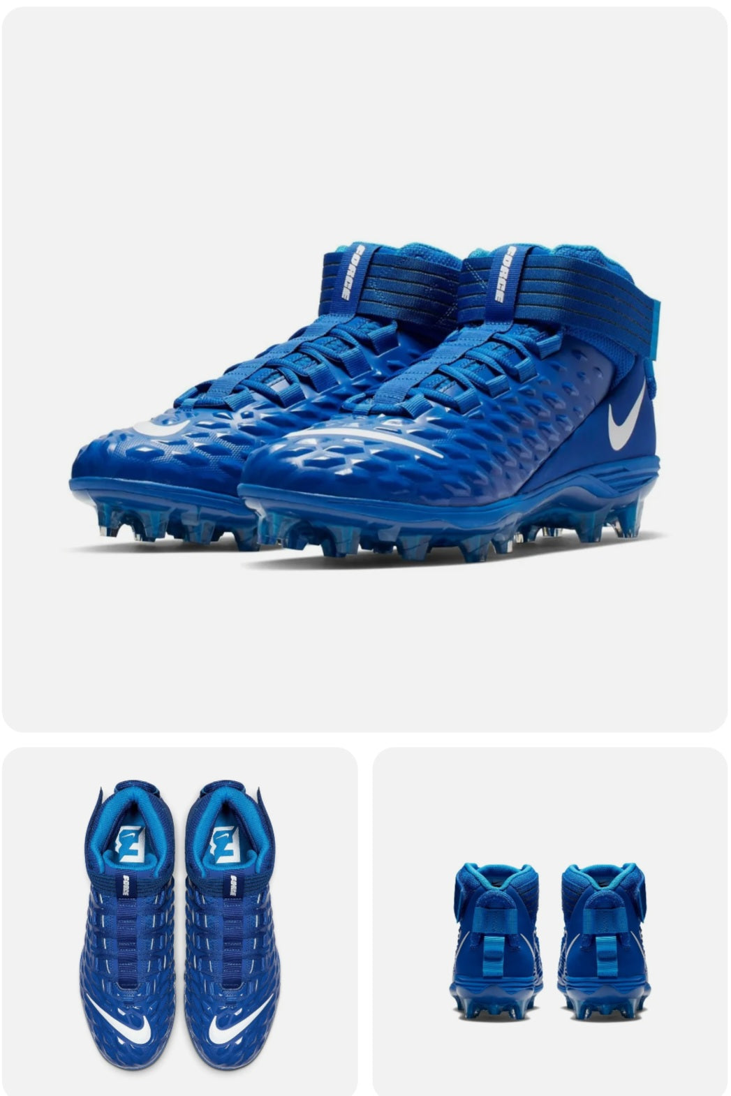 Nike Force Savage Pro 2 Mid Royal Blue/White Football Cleats